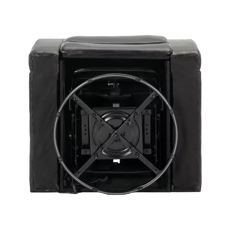 Fauteuil inclinable électrique pivotant 270° en similicuir avec tablette, support de téléphone, port USB et fonction bascule pour un confort home cinéma