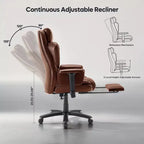 Fauteuil de bureau inclinable confortable Bestier, fauteuil de bureau robuste avec repose-pieds, fauteuil de bureau de direction inclinable avec soutien lombaire réglable