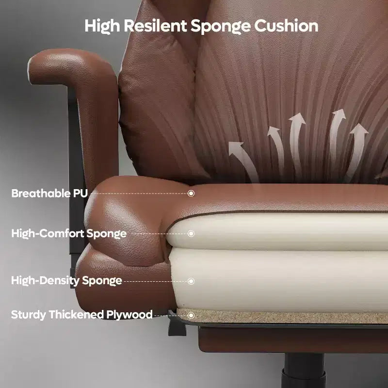Fauteuil de bureau inclinable confortable Bestier, fauteuil de bureau robuste avec repose-pieds, fauteuil de bureau de direction inclinable avec soutien lombaire réglable