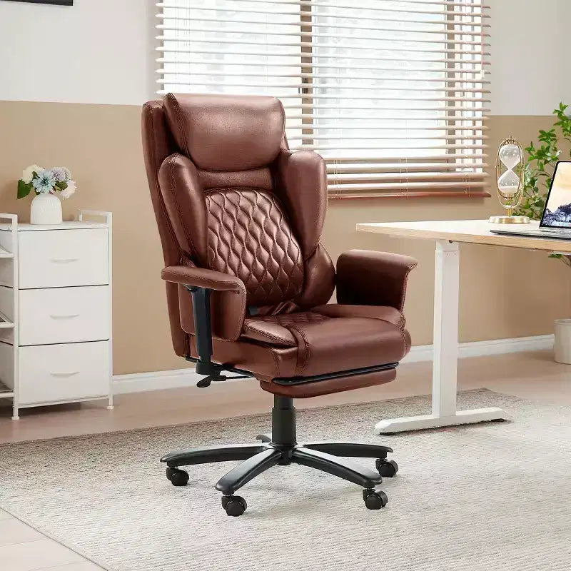 Fauteuil de bureau inclinable confortable Bestier, fauteuil de bureau robuste avec repose-pieds, fauteuil de bureau de direction inclinable avec soutien lombaire réglable