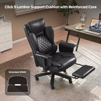 Fauteuil de bureau inclinable confortable Bestier, fauteuil de bureau robuste avec repose-pieds, fauteuil de bureau de direction inclinable avec soutien lombaire réglable