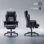 Fauteuil de bureau inclinable confortable Bestier, fauteuil de bureau robuste avec repose-pieds, fauteuil de bureau de direction inclinable avec soutien lombaire réglable