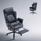 Fauteuil de bureau inclinable confortable Bestier, fauteuil de bureau robuste avec repose-pieds, fauteuil de bureau de direction inclinable avec soutien lombaire réglable