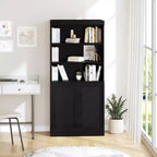 Meuble de rangement 31 x 67 en bois noir avec 4 étagères réglables, meuble de rangement bibliothèque ouverte