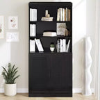 Meuble de rangement 31 x 67 en bois noir avec 4 étagères réglables, meuble de rangement bibliothèque ouverte