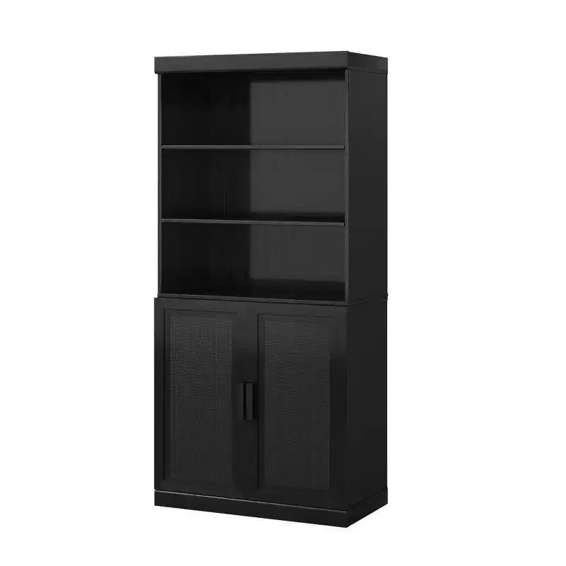 Meuble de rangement 31 x 67 en bois noir avec 4 étagères réglables, meuble de rangement bibliothèque ouverte