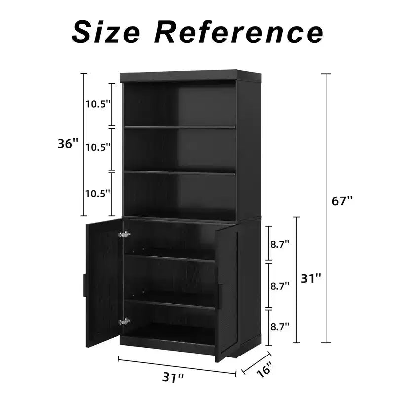 Meuble de rangement 31 x 67 en bois noir avec 4 étagères réglables, meuble de rangement bibliothèque ouverte