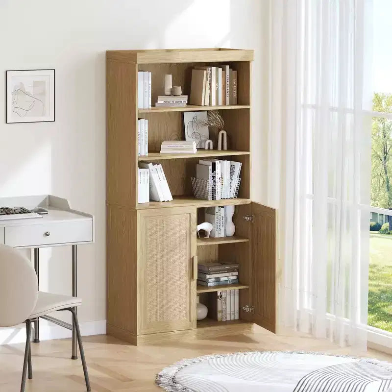 Meuble de rangement 31 x 67 en bois noir avec 4 étagères réglables, meuble de rangement bibliothèque ouverte