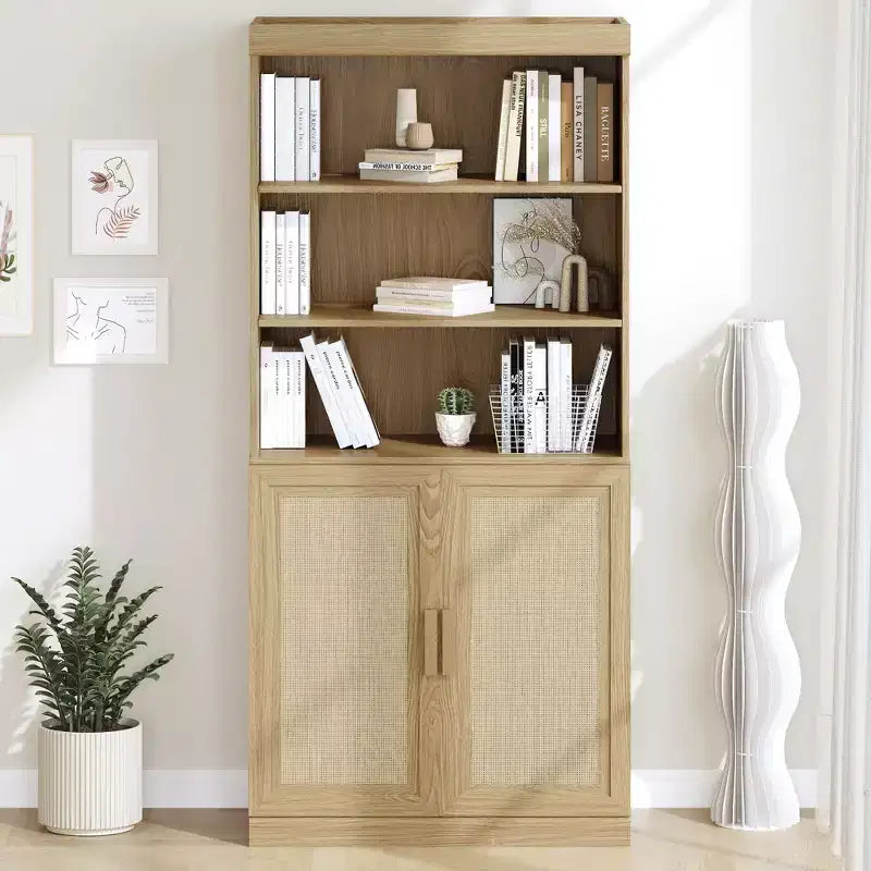 Meuble de rangement 31 x 67 en bois noir avec 4 étagères réglables, meuble de rangement bibliothèque ouverte