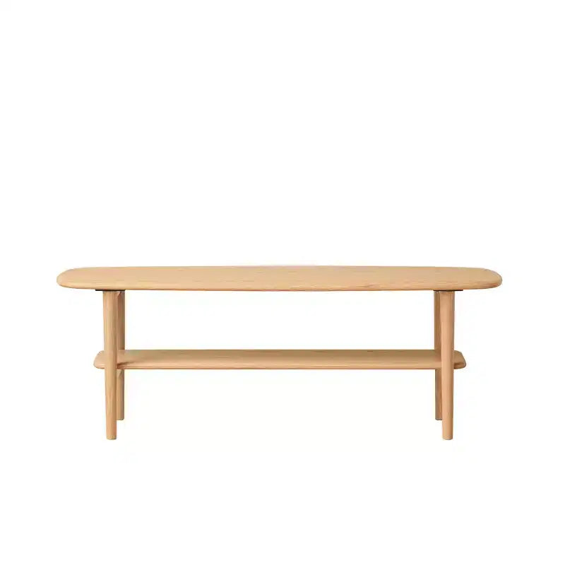 Christopher Knight Home Eartha - Table basse rectangulaire en bois massif couleur chêne avec étagère