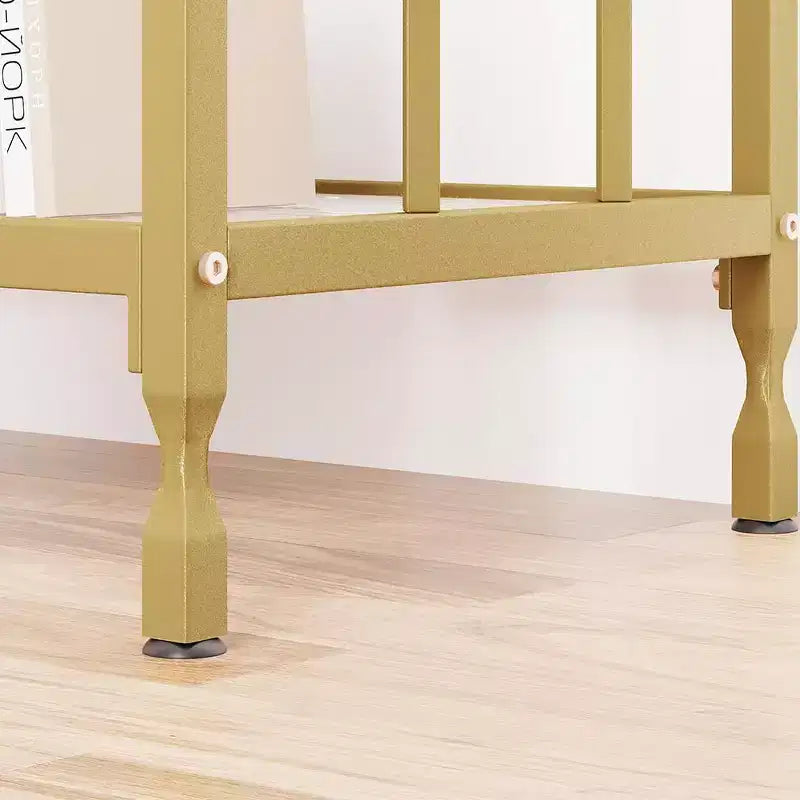 Console, Table d'appoint étroite pour entrée avec étagère en verre et cadre en métal