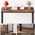 Console, Table d'appoint étroite pour entrée avec étagère en verre et cadre en métal