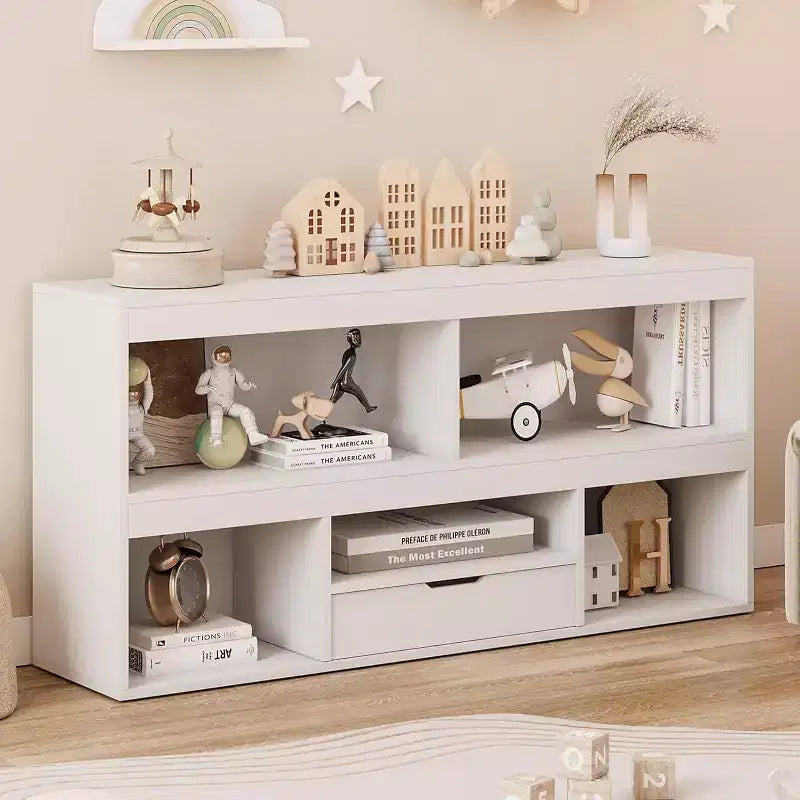 Organisateur de rangement Acekool à 5 cubes avec tiroir pour enfants, meuble de rangement en bois pour jouets, idéal pour salle de jeux, crèche, salle de classe