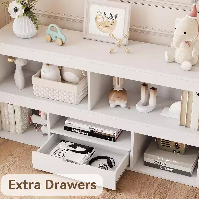 Organisateur de rangement Acekool à 5 cubes avec tiroir pour enfants, meuble de rangement en bois pour jouets, idéal pour salle de jeux, crèche, salle de classe