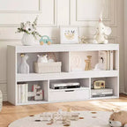 Acekool 5-Cube Kids Storage Organizer with Drawer, Wooden Toy Storage Cabinet for Playroom, Nursery, Classroom