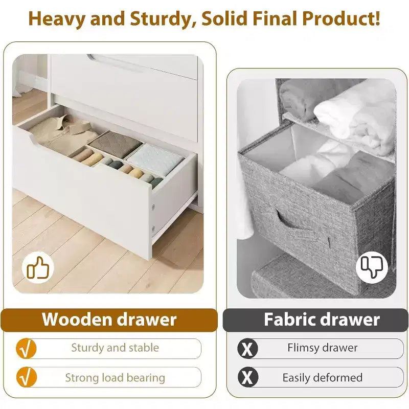 Commode verticale Acekool à 5 tiroirs, armoire de rangement haute de 130 cm avec tiroirs profonds pour chambre et entrée