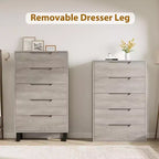 Commode verticale Acekool à 5 tiroirs, armoire de rangement haute de 130 cm avec tiroirs profonds pour chambre et entrée