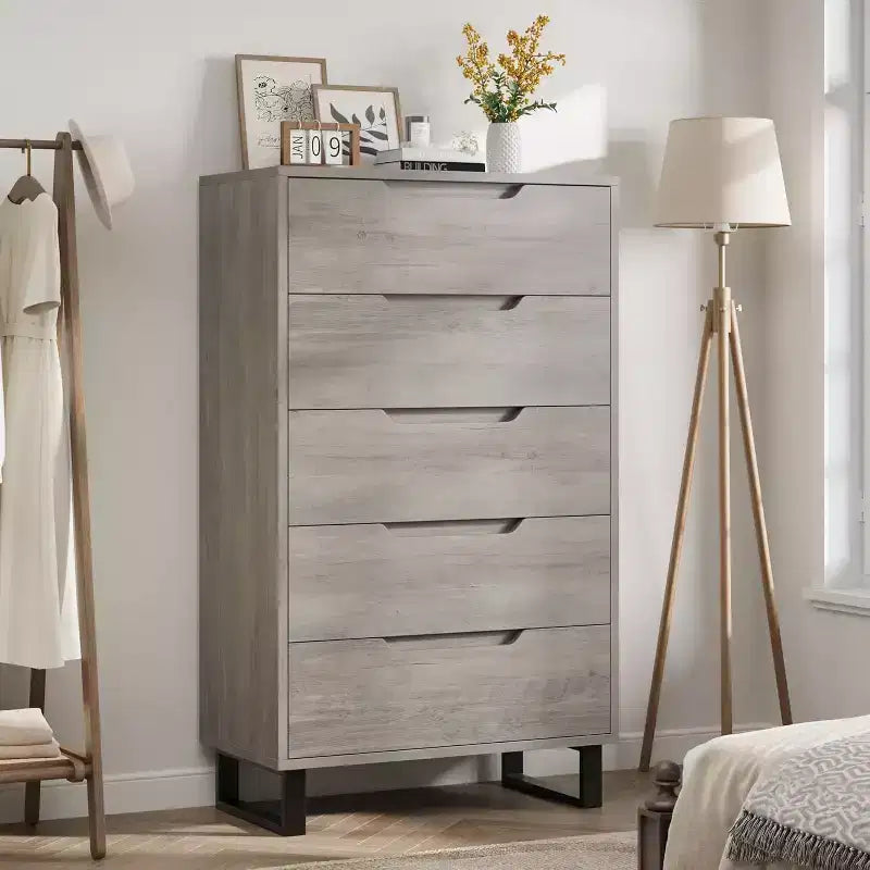 Acekool 5-Drawer Vertical Dresser, 51 Tall Storage Cabinet with Deep Drawers for Bedroom & Entryway