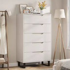 Commode verticale Acekool à 5 tiroirs, armoire de rangement haute de 130 cm avec tiroirs profonds pour chambre et entrée