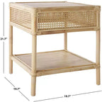 Table d'appoint carrée Arvid - ACC6506A - Naturel - Safavieh