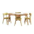 Christopher Knight Home Alma Ensemble de salle à manger 5 pièces en tissu et bois, style milieu de siècle