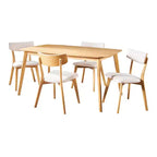 Christopher Knight Home Alma Ensemble de salle à manger 5 pièces en tissu et bois, style milieu de siècle