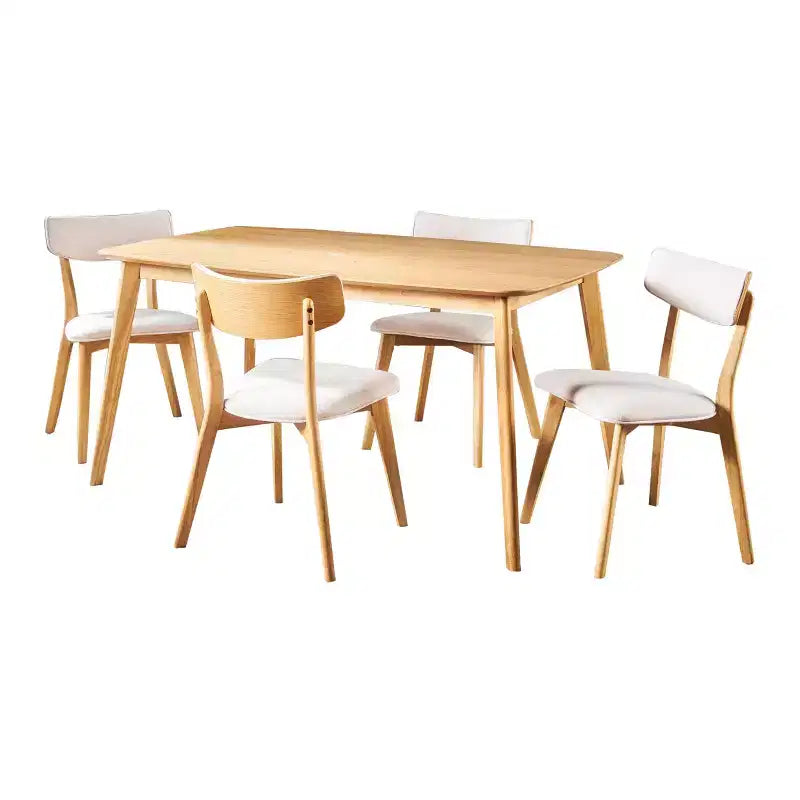 Christopher Knight Home Alma Ensemble de salle à manger 5 pièces en tissu et bois, style milieu de siècle