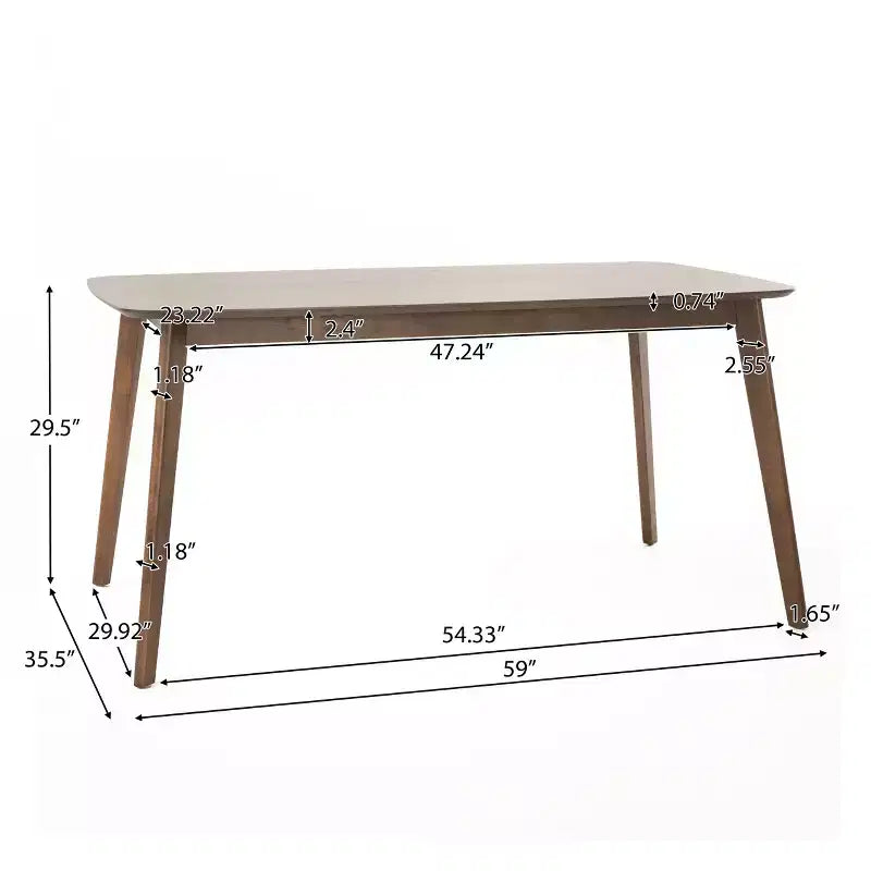 Christopher Knight Home Alma Ensemble de salle à manger 5 pièces en tissu et bois, style milieu de siècle
