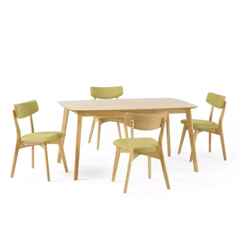 Christopher Knight Home Alma Ensemble de salle à manger 5 pièces en tissu et bois, style milieu de siècle