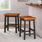Tabourets de comptoir sans dossier en bois d'hévéa de 61 cm Christopher Knight Home Pomeroy Farmhouse (lot de 2)