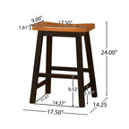 Tabourets de comptoir sans dossier en bois d'hévéa de 61 cm Christopher Knight Home Pomeroy Farmhouse (lot de 2)