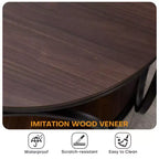Bekrvio Petite table d'appoint ronde à 2 niveaux avec rangement, table de bout industrielle en bois de 50 cm pour salon, chambre, bureau, salle de bain
