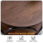 Bekrvio Petite table d'appoint ronde à 2 niveaux avec rangement, table de bout industrielle en bois de 50 cm pour salon, chambre, bureau, salle de bain