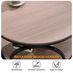 Bekrvio Petite table d'appoint ronde à 2 niveaux avec rangement, table de bout industrielle en bois de 50 cm pour salon, chambre, bureau, salle de bain