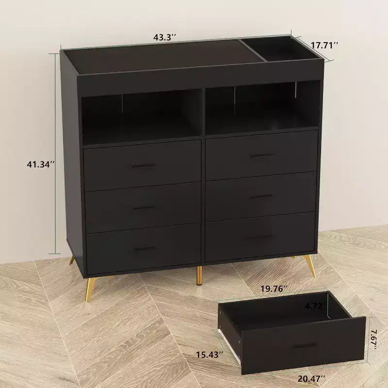 Commode à langer avec matelas à langer, lumières LED et station de charge, Station à langer avec plan à langer