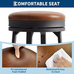 Lot de 4 tabourets de bar pivotants à 360°, en cuir PU avec repose-pieds en métal, tabourets de bar modernes pour cuisine, salle à manger, noir