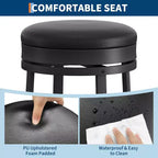 Lot de 4 tabourets de bar pivotants à 360°, en cuir PU avec repose-pieds en métal, tabourets de bar modernes pour cuisine, salle à manger, noir