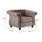 Fauteuil Club Capitonnage Chesterfield en Velours Veres Christopher Knight Home