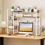 Étagère de bureau Costway à 4 niveaux avec panneau de grille métallique et 6 crochets marron/noir