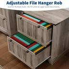 Classeur de style rustique à 2 tiroirs avec dossiers suspendus pour documents A4/lettre/légal, classeur latéral en bois de 30 pouces pour bureau à domicile