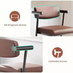 Lot de 2 tabourets de bar hauteur 67 cm - Rembourrés avec accoudoirs, coussin épais et dossier, marron rétro - Cuisine/Salle à manger