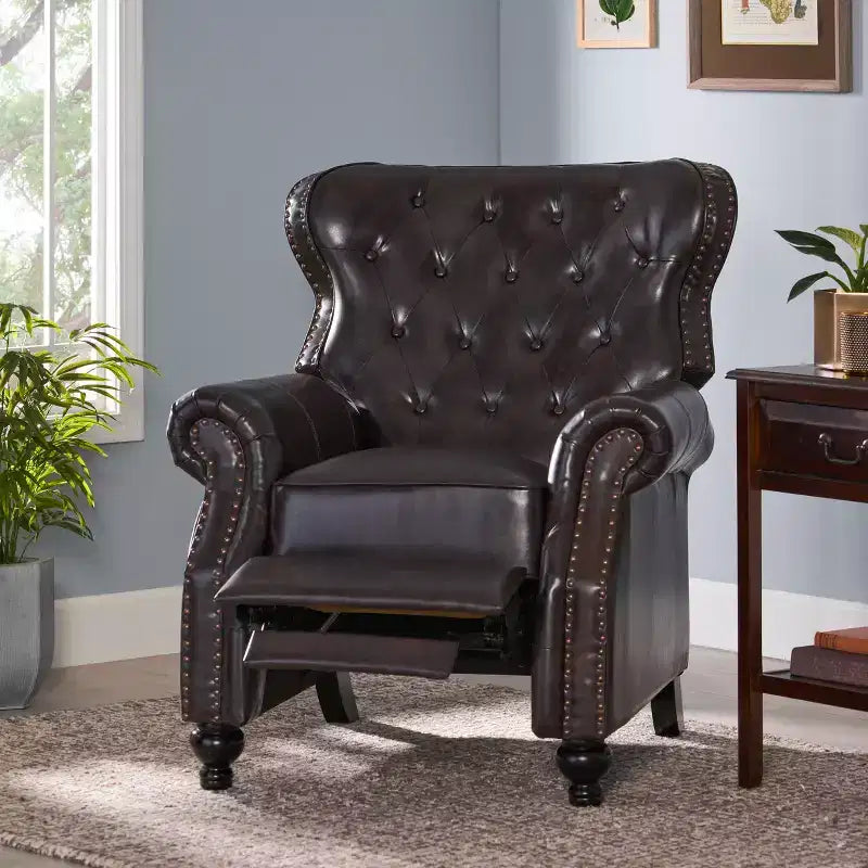 Fauteuil inclinable à dossier capitonné contemporain Walder Christopher Knight Home