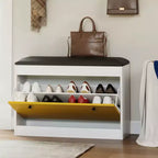 31,5 banc à chaussures – Organisateur à tiroirs basculants avec coussin en PU pour entrée, couloir et salon