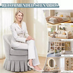 Fauteuil Acekool de style moderne du milieu du siècle avec dossier ergonomique incurvé et pieds en bois, siège d'appoint peu encombrant pour chambre et salon