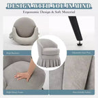 Fauteuil Acekool de style moderne du milieu du siècle avec dossier ergonomique incurvé et pieds en bois, siège d'appoint peu encombrant pour chambre et salon