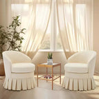 Fauteuil Acekool de style moderne du milieu du siècle avec dossier ergonomique incurvé et pieds en bois, siège d'appoint peu encombrant pour chambre et salon