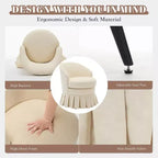 Fauteuil Acekool de style moderne du milieu du siècle avec dossier ergonomique incurvé et pieds en bois, siège d'appoint peu encombrant pour chambre et salon