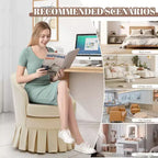 Fauteuil Acekool de style moderne du milieu du siècle avec dossier ergonomique incurvé et pieds en bois, siège d'appoint peu encombrant pour chambre et salon