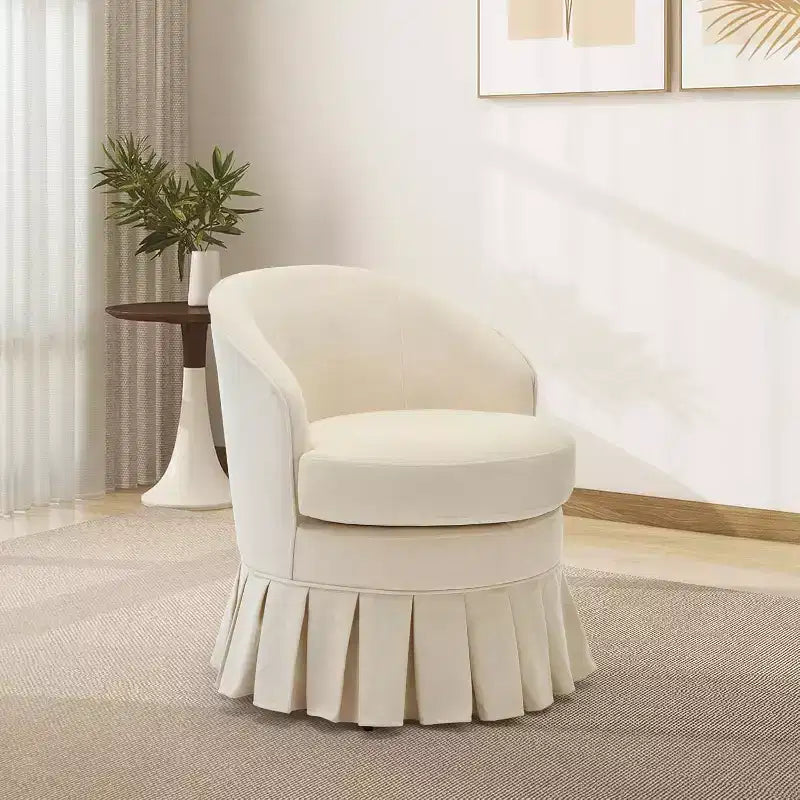 Fauteuil Acekool de style moderne du milieu du siècle avec dossier ergonomique incurvé et pieds en bois, siège d'appoint peu encombrant pour chambre et salon