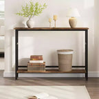 5.9 Table de canapé mince, console étroite à 2 niveaux avec étagère réglable, table peu encombrante derrière le canapé pour le salon, l'entrée, le couloir